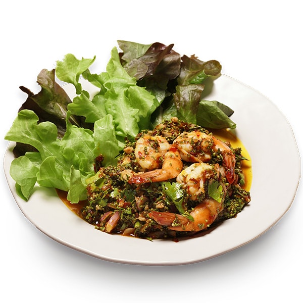 Spicy Scalded Neem with Prawn in Thai Salad | Baan Somtum Restaurant​