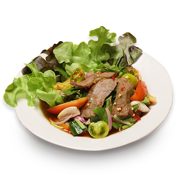Grilled Pork (Blade Shoulder) in Spicy Fermented Fish Thai Salad | Baan Somtum Restaurant​